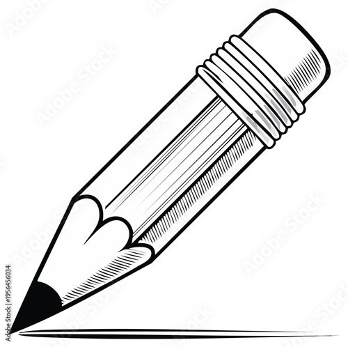 Illustration of a pencil with a dark tip drawing a line