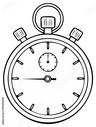 Illustration of a Stopwatch. Time and Measurement Concept.