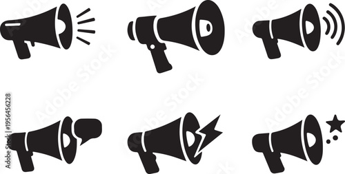 Stylish megaphone concept for promotions, alerts, announcements and media campaigns