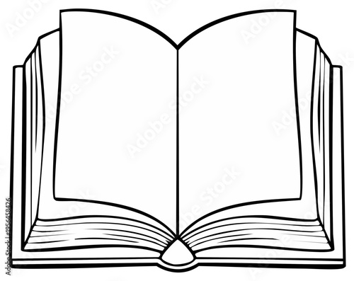 Open Blank Book Outline Illustration Knowledge Learning Education Storytelling Document Pages