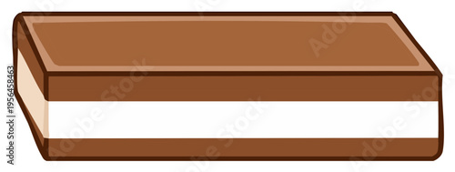 Simple chocolate sandwich cookie with creme filling illustration