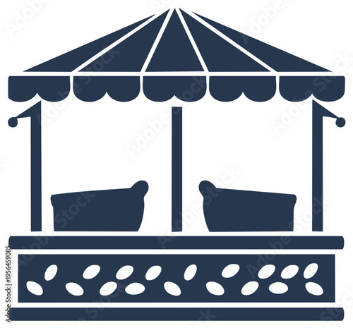 Amusement park carousel ride silhouette graphic for fairground entertainment fun icon