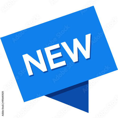 Blue new sign with 3d effect