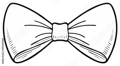 Simple Bow Tie Hand Drawn Illustration Elegance and Style for Invitations and Formal Wear