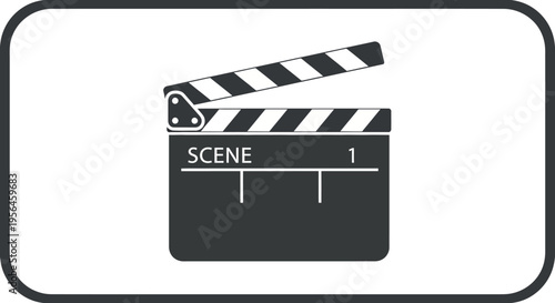 Black and White Clapperboard with Scene 1 Marked for Film Production