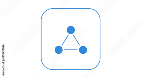 Blue Network Icon with Rounded Square Border