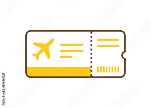 boarding pass with a tear-off flat icon color vector, isolated
Vector flat icon, isolated on white background