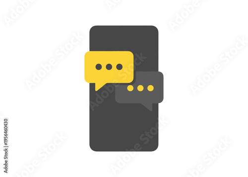 smartphone with chat flat icon color vector, isolated
Vector flat icon, isolated on white background