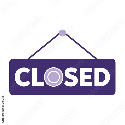 Closed sign hanging on white background business closure indicator