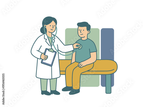 Doctor consults patient in clinic