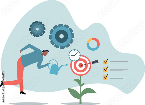 Business development plan, management or strategy to achieve target, growing business or growth, planning for success.human life and situation.