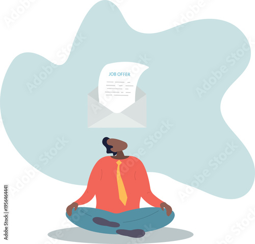 Job offer or job opportunity to be promoted or new position for higher salary, employment and recruitment,human life and situation.