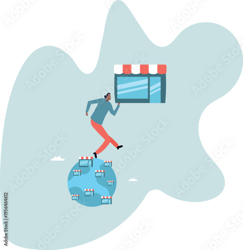 Franchise business opportunity to start or expand store and shop, selling shop license or growing business to global and international.human life and situation.