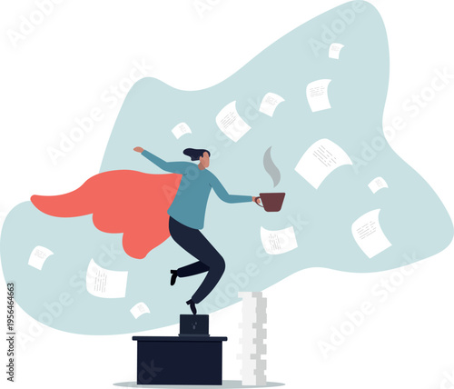 Effective work, productive office effort or efficiency, motivation to finish task or accomplishment, solution idea,human life and situation.