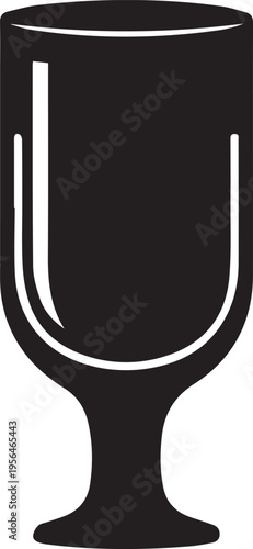 Vector black wine glass icon