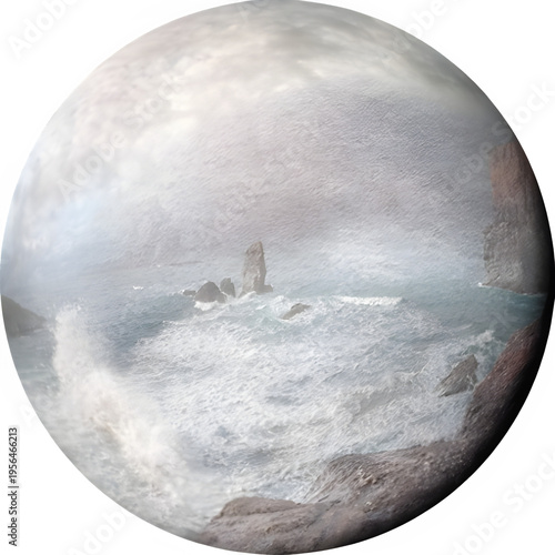 A detailed 3D render of Triton, the largest moon of Neptune, isolated on a transparent background. This high-resolution PNG cutout showcases the moon's unique 