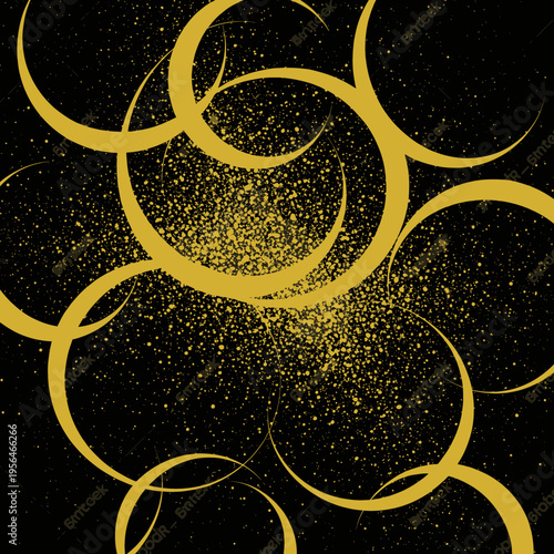 Golden Rings and Glitter Background - Elegant Abstract Design for Luxury Branding and Festive Occasions