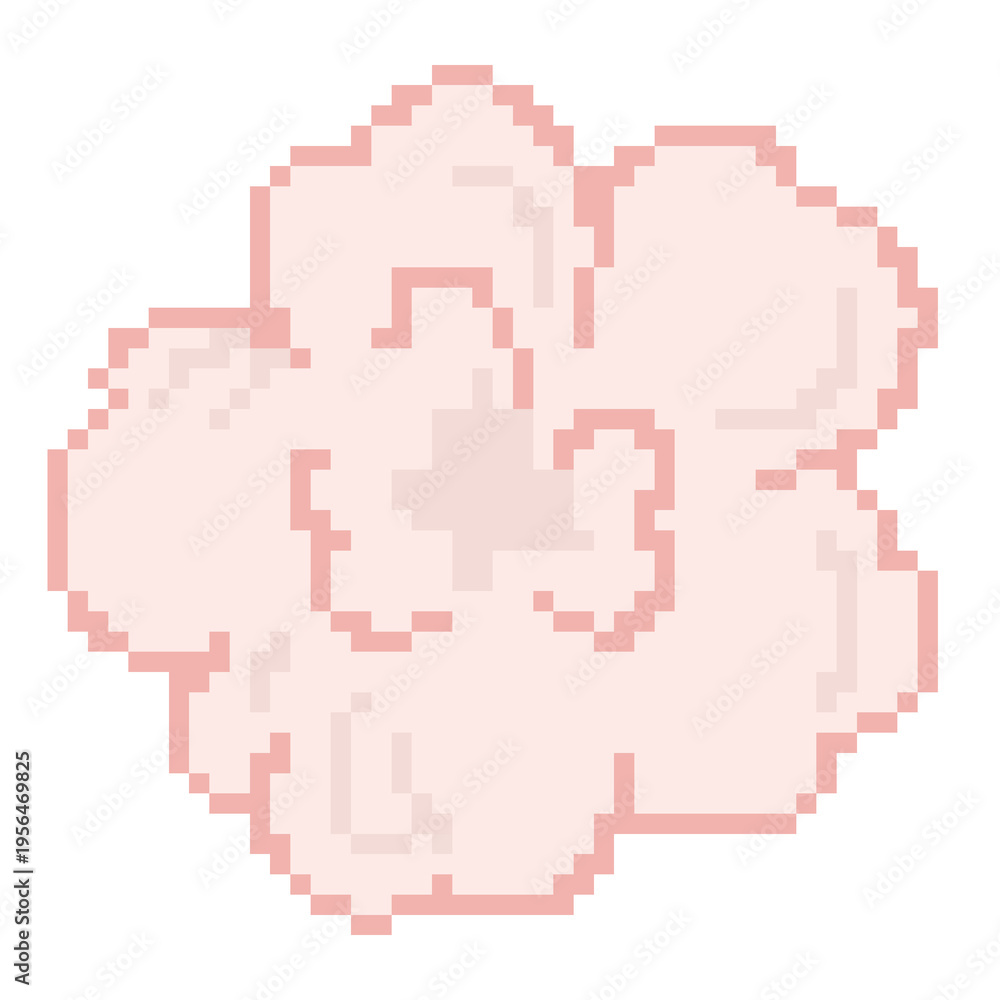 Obraz premium Light pink cherry blossom sakura flower pixel art icon