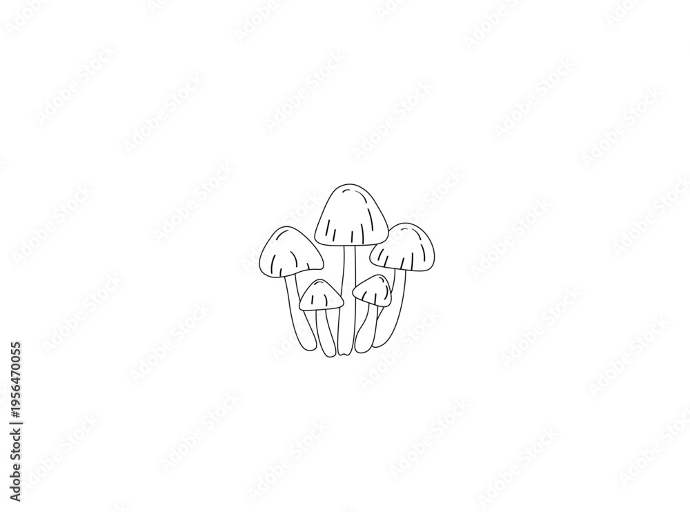 Obraz premium Cartoon mushrooms vector illustration for seamless pattern and print design