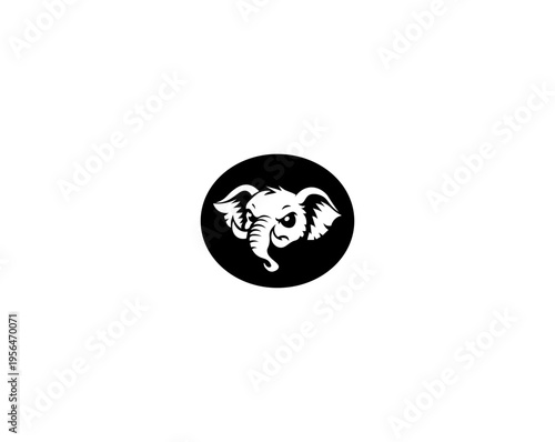 Minimalist elephant logo style vector illustration