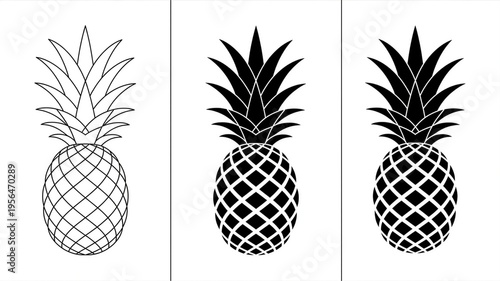 Wallpaper Mural pineapple vector illustration Torontodigital.ca