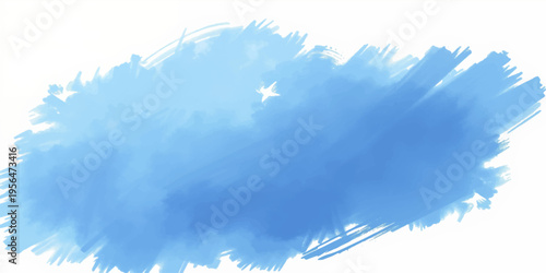 Abstract watercolor blue sky with soft clouds and sunlight cloudscape