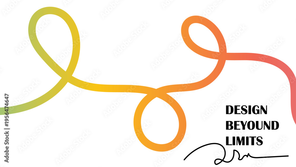 Obraz premium Color Gradient Line Shapes. Abstract Wave Line Pattern. Vector Rainbow Gradient Swirl Ribbon Background. 