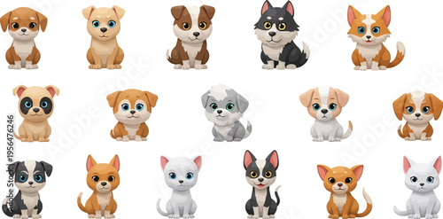 Adorable Puppies Collection Diverse Breeds Cute
