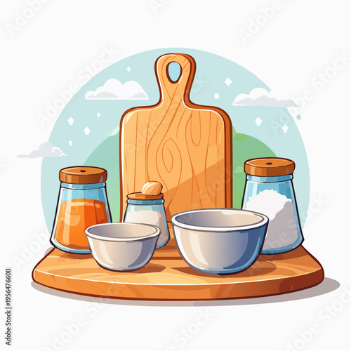 Minimalistische Küchenaccessoires mit Holz und Keramik