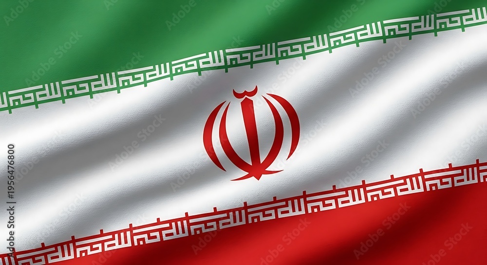 Fototapeta premium The national flag of iran waving with green white and red colors