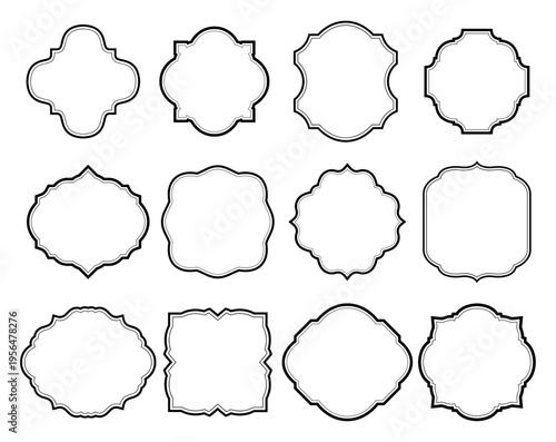 Artistic vintage ornamental frame border decoration collection svg cut file. Isolated vector illustration.