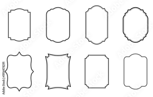 Artistic vintage ornamental frame border decoration collection svg cut file. Isolated vector illustration.