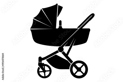 Sleek Stroller Silhouette: A modern, minimalist stroller silhouette, embodying simplicity and functionality, ready for new adventures.