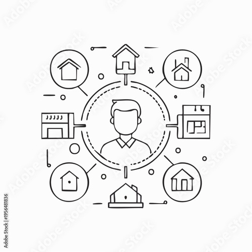 Real estate agent connecting clients with diverse property options, illustrating diverse choices for home buyers