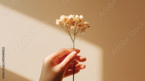 Delicate Hand Holding Wildflower