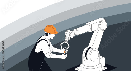 Innovative collaboration technician and robotic arm for industrial maintenance assembly