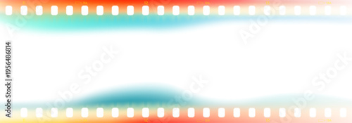 Analog film frame vector with light leaks. Vintage 35mm border with transparent overlay, sprocket holes, and burn gradients for decoration retro cinematic projects, photo edits and video content.