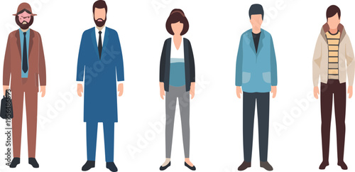 People avatars and full body characters set with diverse men women portraits modern flat vector illustration collection