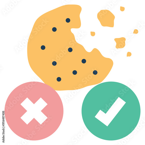 cookie accept request website data security privacy flat style icon