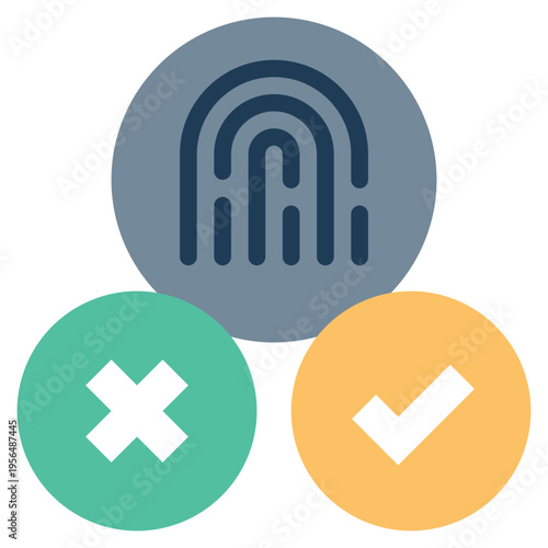 finger print login secure check protect privacy personal flat style icon