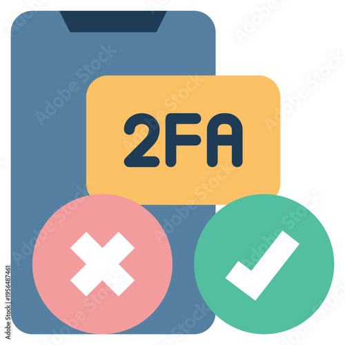 mobile online protection security second 2fa otp code privacy flat style icon