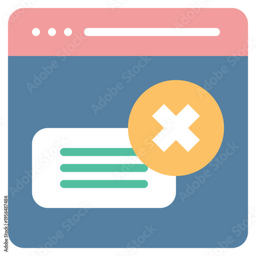 popup message text advertising block stop privacy protection flat style icon