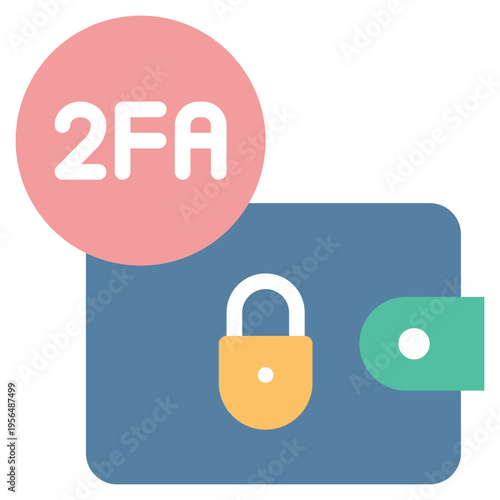wallet 2fa otp verify identity privacy protection security flat style icon