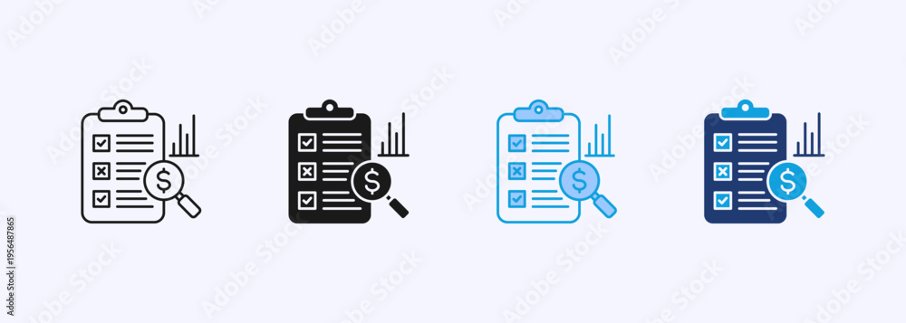 Fototapeta premium Valuation Icon Set Multiple Style Collection Element For Design