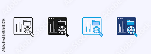 Data Icon Set Multiple Style Collection Element For Design