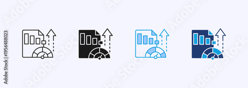 Metrics Icon Set Multiple Style Collection Element For Design
