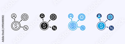 Allocation Icon Set Multiple Style Collection Element For Design