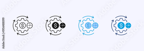 Optimization Icon Set Multiple Style Collection Element For Design