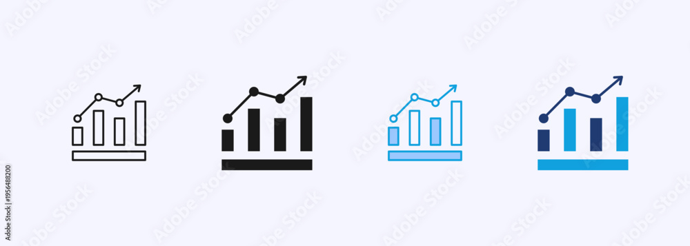 Fototapeta premium Statistics Icon Set Multiple Style Collection Element For Design