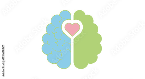 Brain with heart symbol inside.